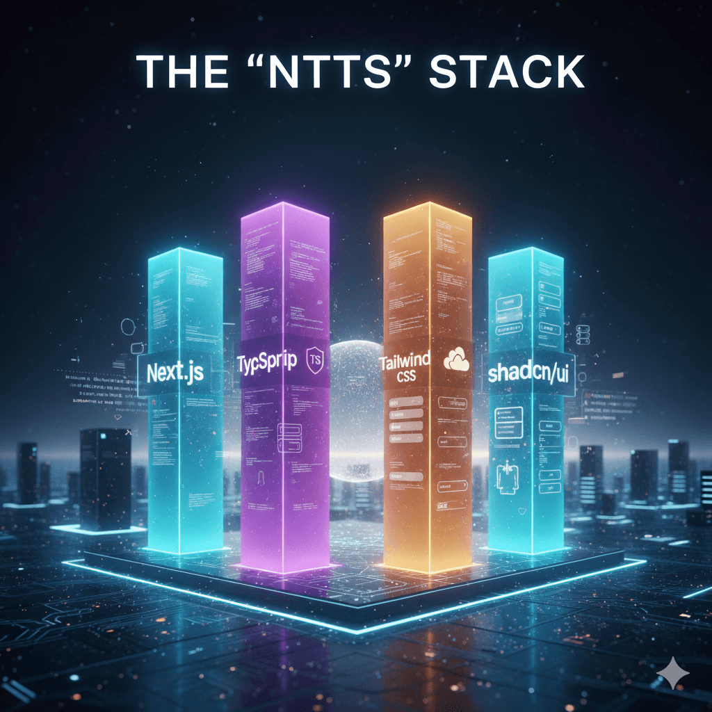 Gambar untuk The 'NTTS' Stack: Mengapa Next.js, TypeScript, Tailwind, dan shadcn/ui adalah Kombinasi Impian